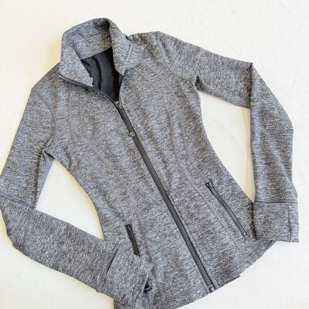 Lululemon Define Full-Zip Jacket Luon Heathered Black W4AWCS Women's Size 2